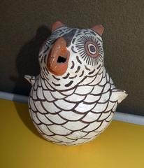 Classic Zuni Owl Figure by Nellie Bica, Native American Pottery
