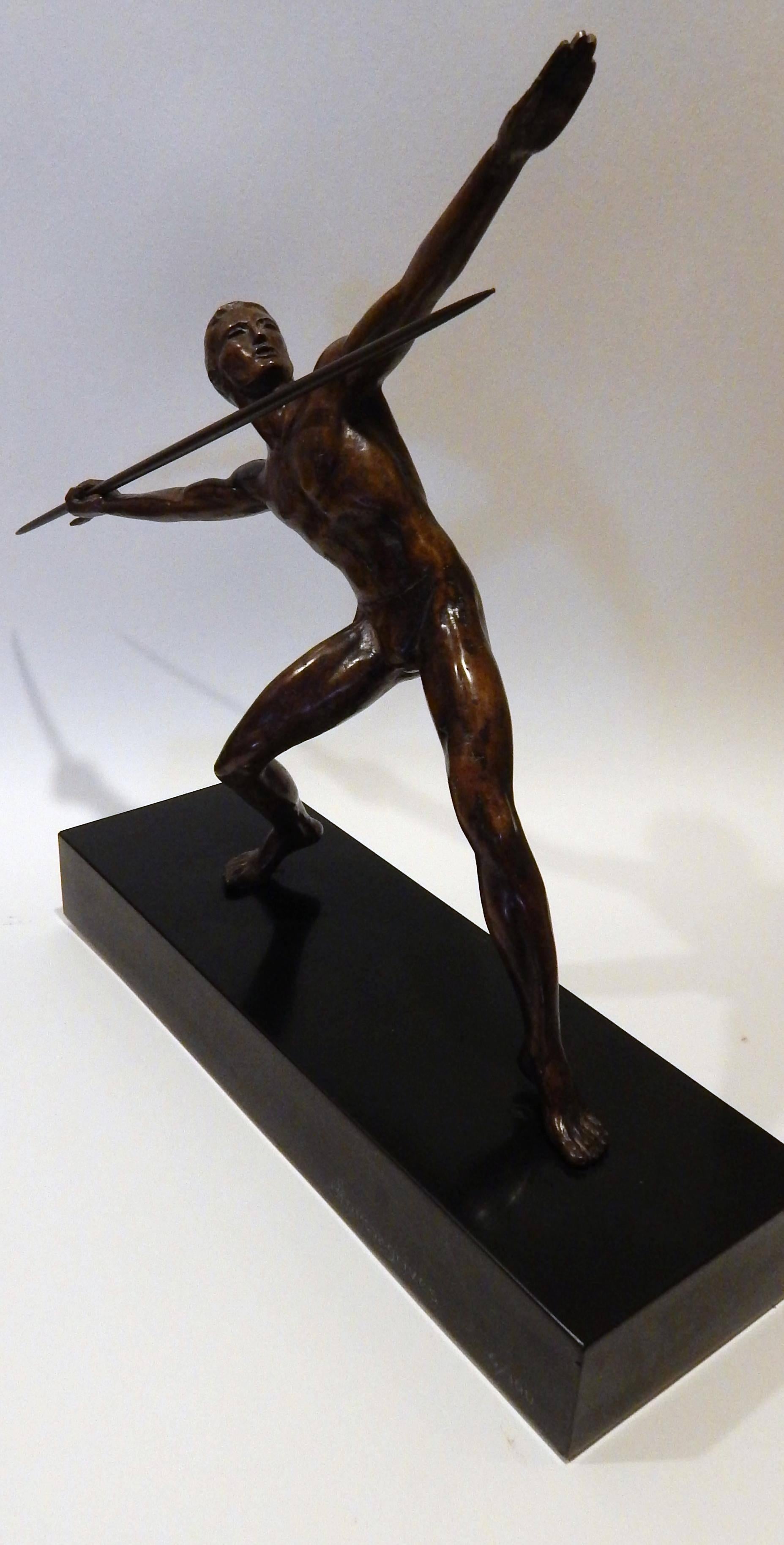 Fernand Fonssagrives Bronze Sculpture, 'The Athlete' In Excellent Condition In Phoenix, AZ