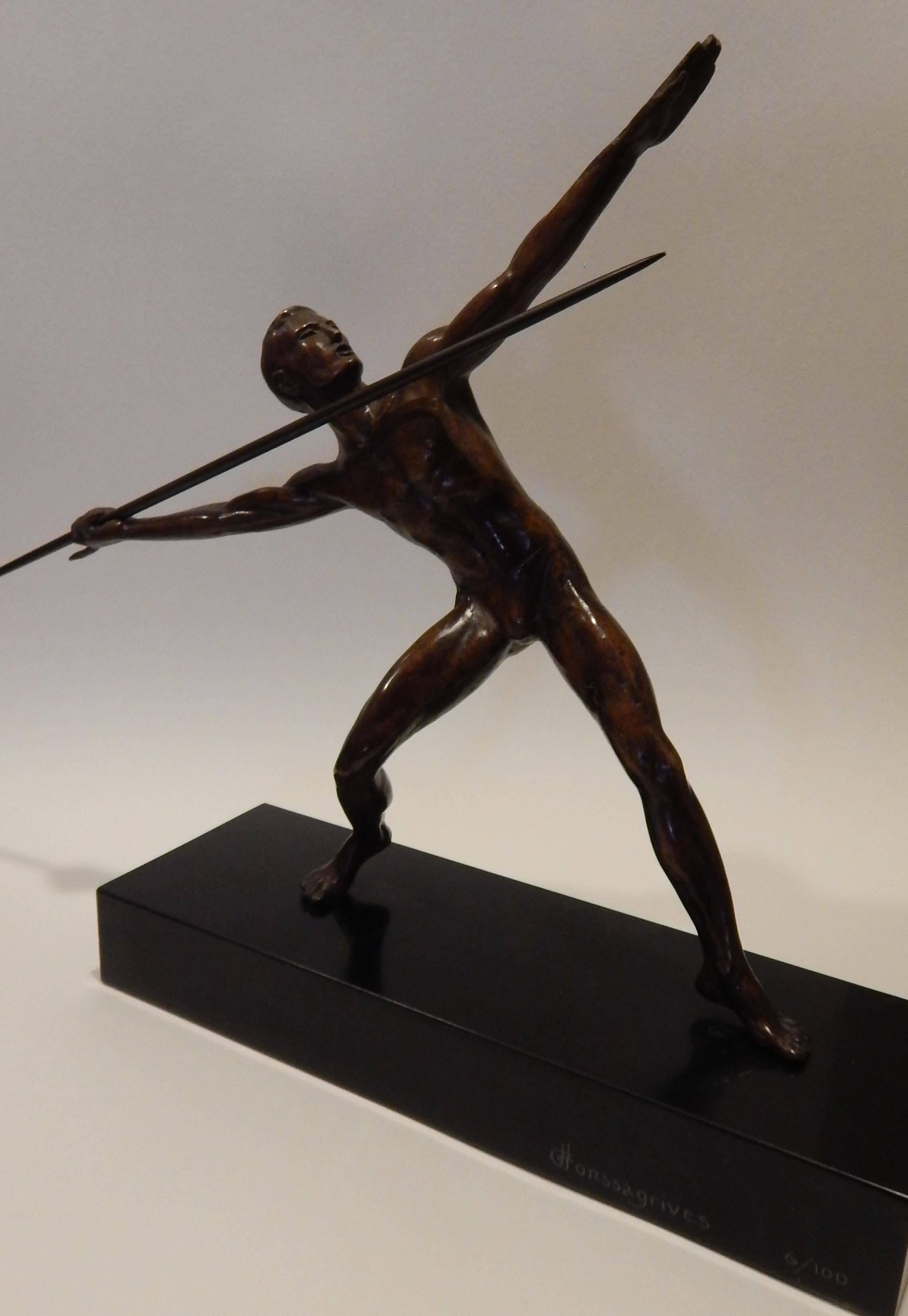 20th Century Fernand Fonssagrives Bronze Sculpture, 'The Athlete'