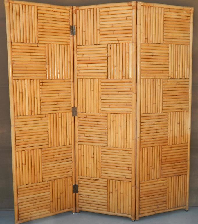 Rare Vintage Rattan Room Divider or Screen For Sale at 1stdibs
