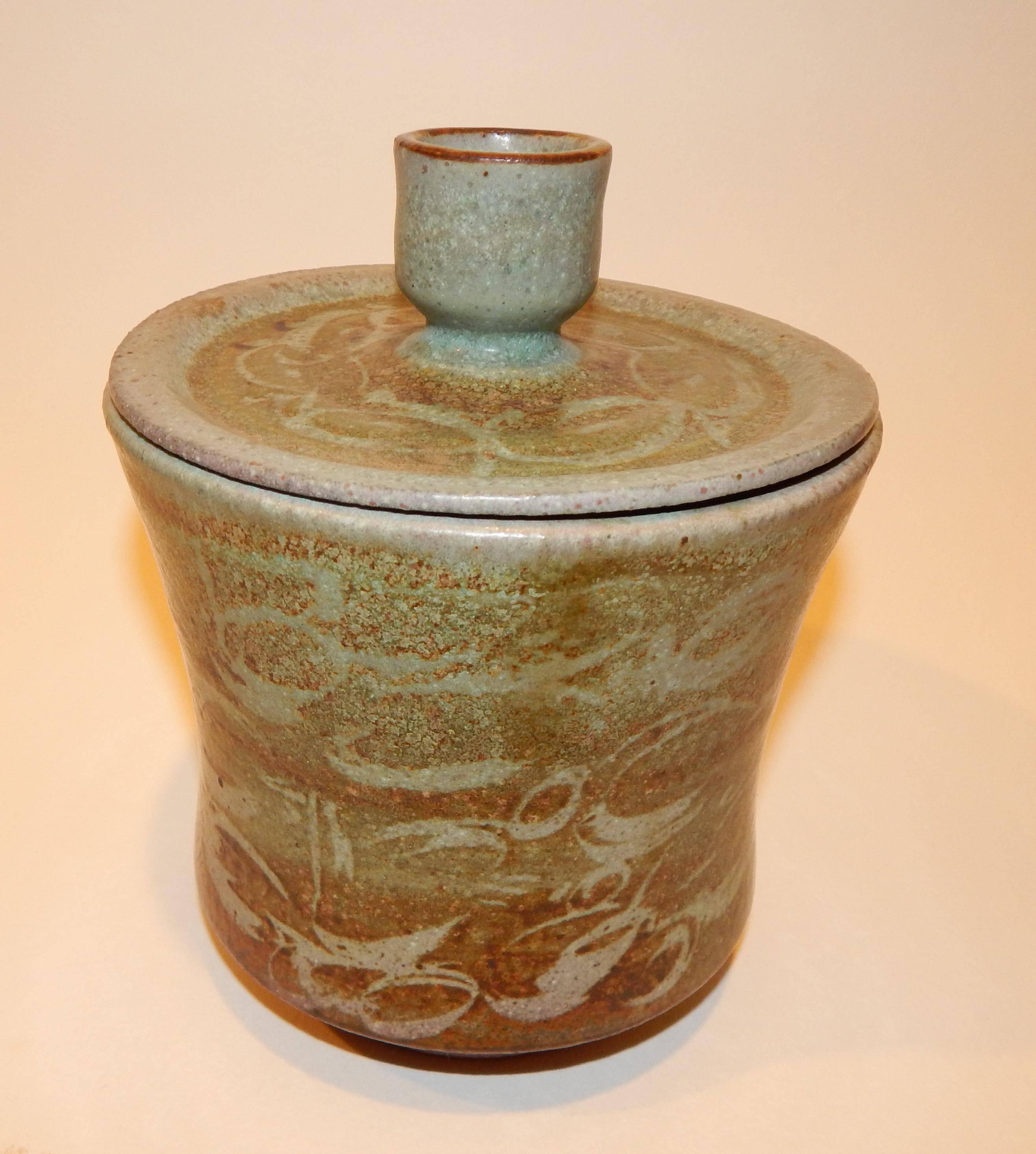 Importante Potter Studio californiano Carlton Ball, vaso con coperchio in ceramica In condizioni ottime in vendita a Phoenix, AZ