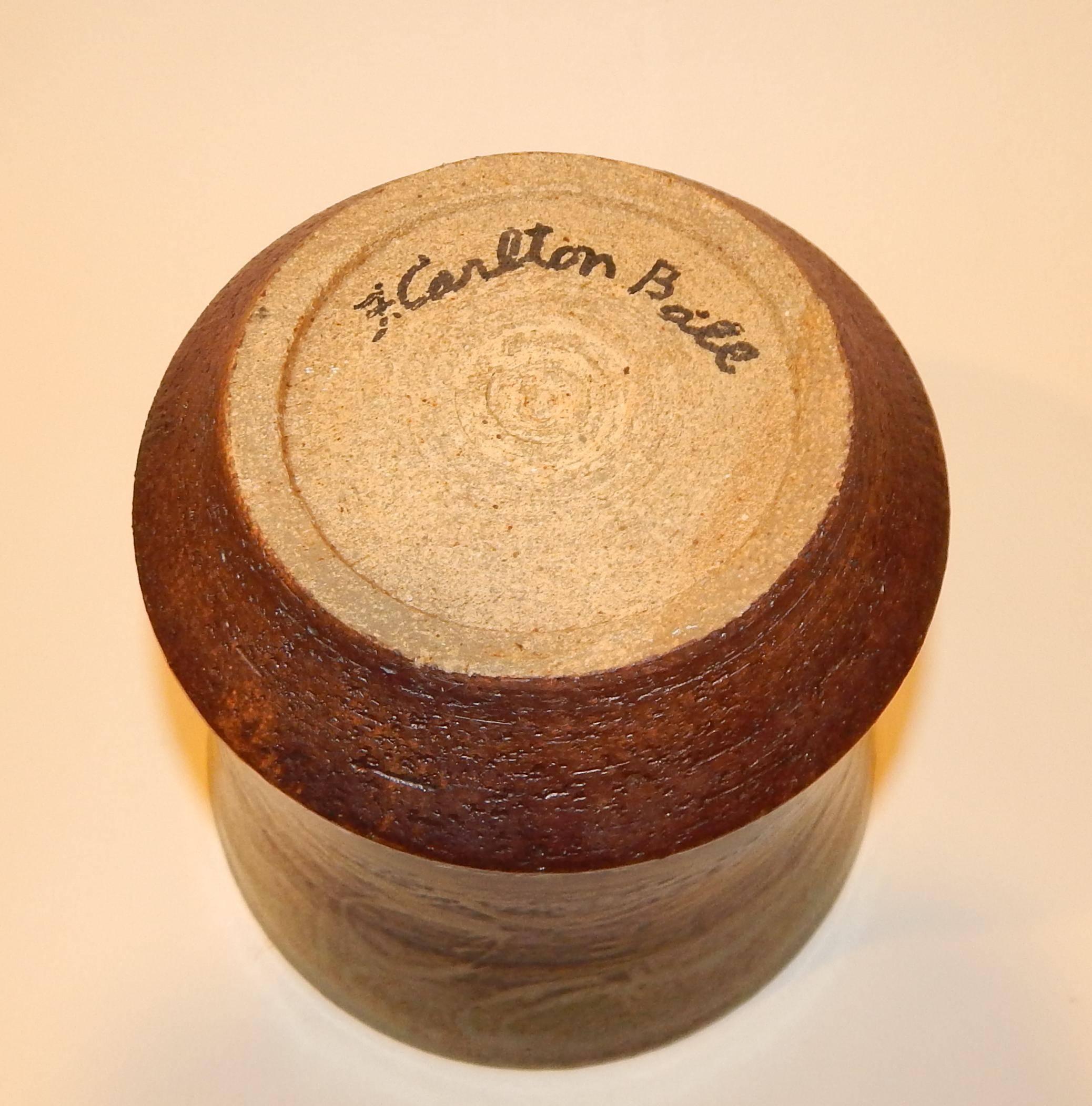 20th Century Important California Potter Carlton Ball, Studio Ceramic Lidded Vase For Sale