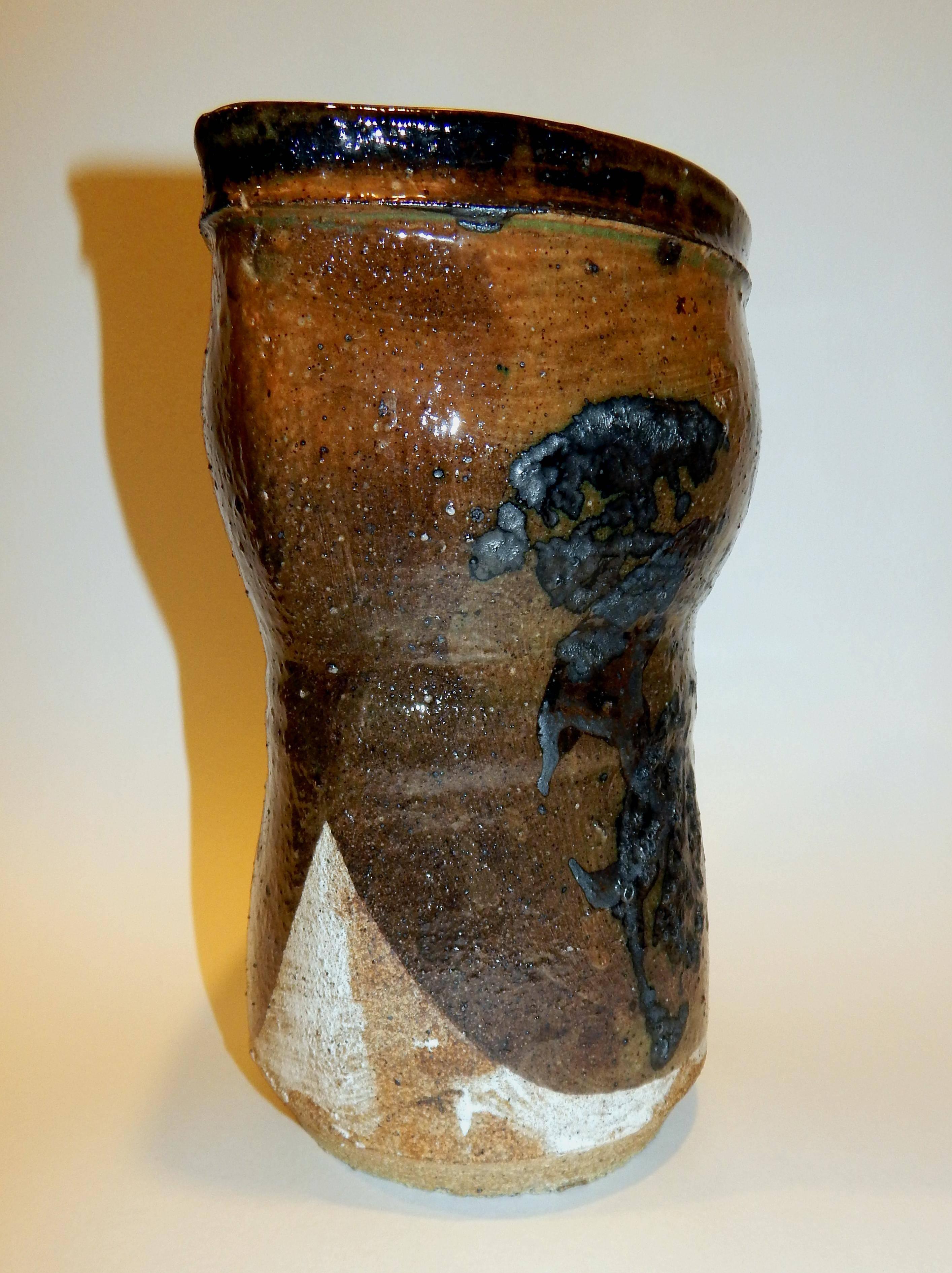 20ième siècle Vase en céramique de l'atelier d'expressionniste abstrait Paul Soldner en vente