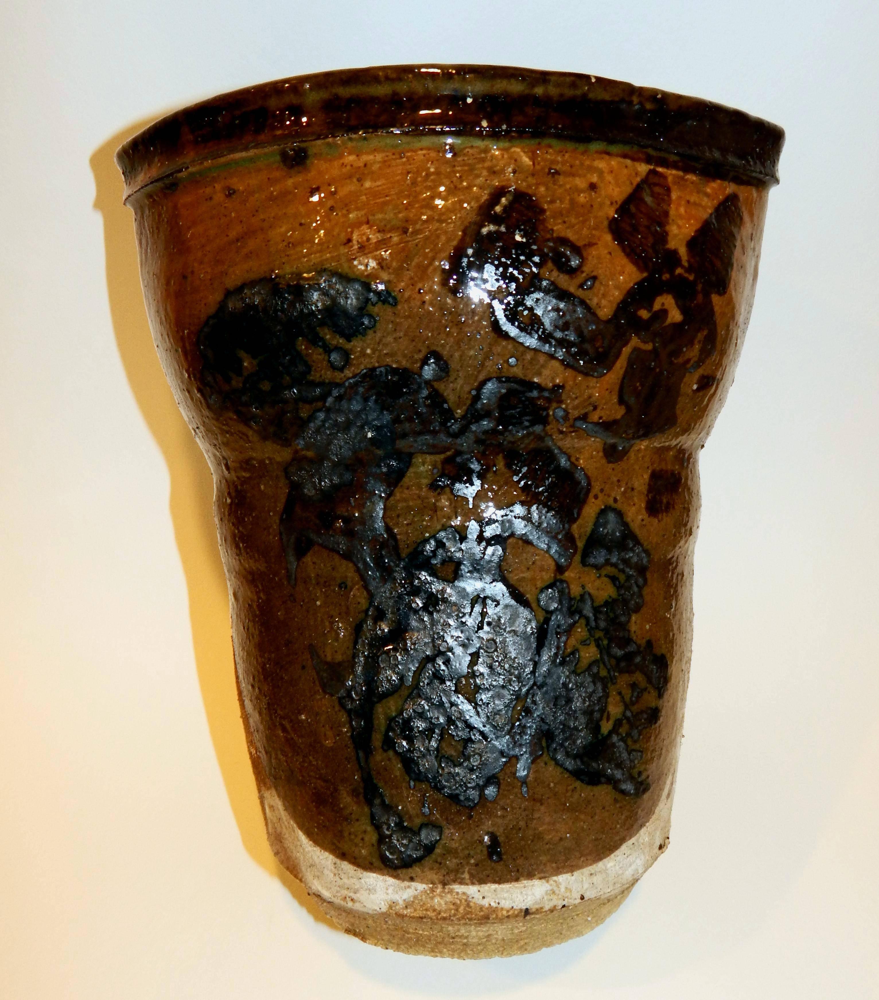 20th Century Paul Soldner Abstract Expressionist Studio Ceramic Vase For Sale