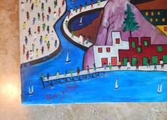 Pintura de arte popular haitiano de Prefate Duffaut, hacia 1960