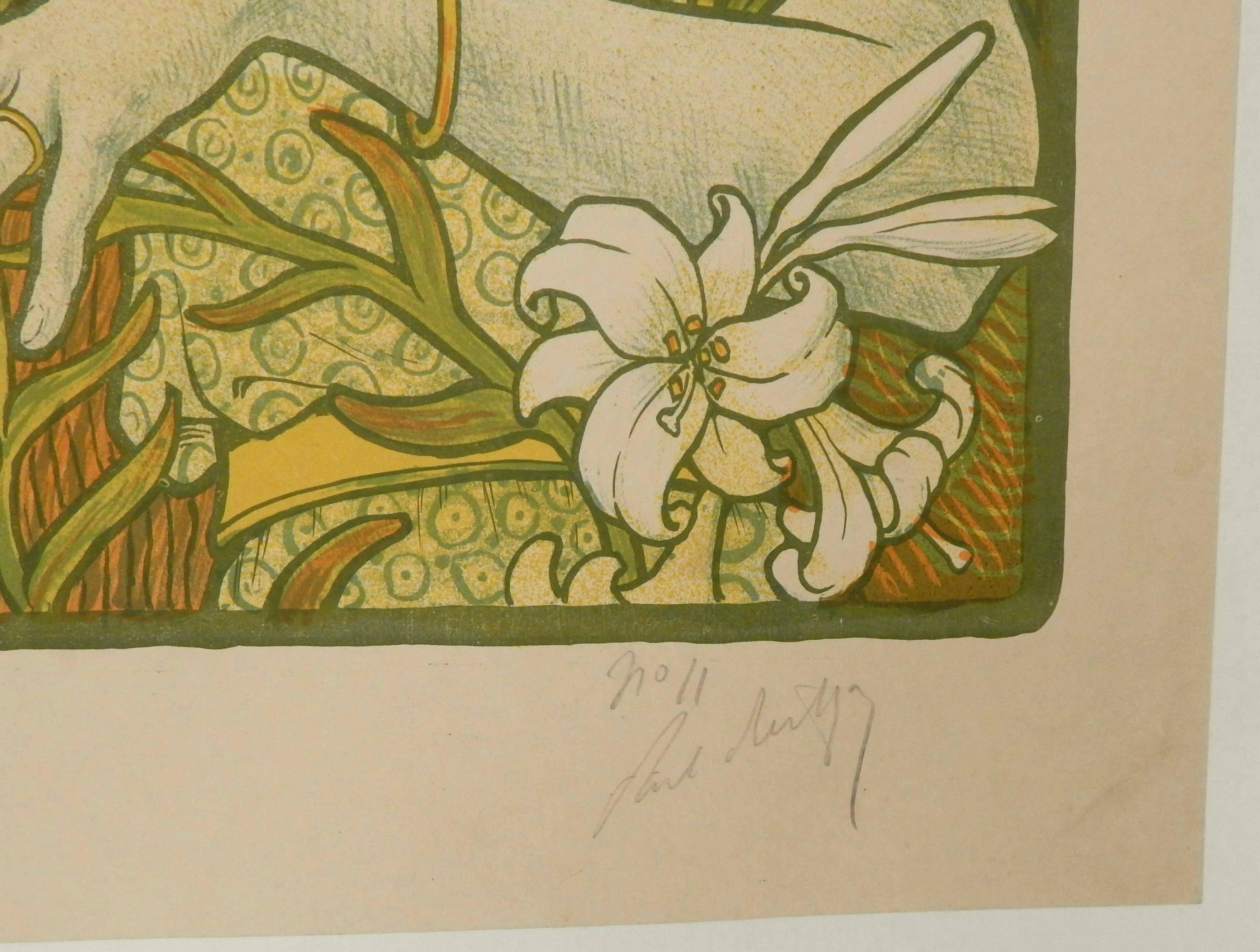 Originale Farblithographie von Paul Berthon:: signiert mit Bleistift:: 1897:: 