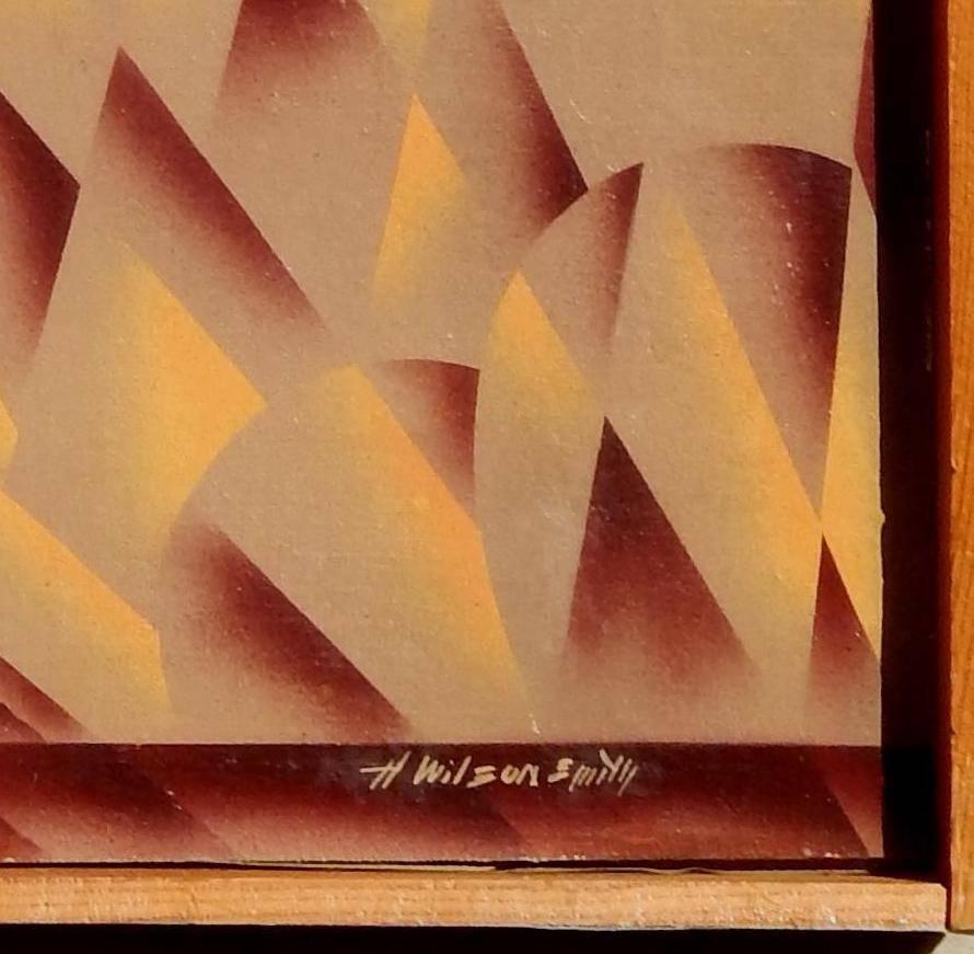 Peinture géométrique abstraite de l'artiste californien H. Wilson Smith, vers les années 1940-1950 en vente 1