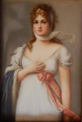 KPM Porcelain Plaque in Vintage Gilt Frame, circa 1900, Queen Louise