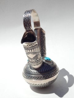 Sunshine Reeves Navajo Sterling and Turquoise Wedding Vase