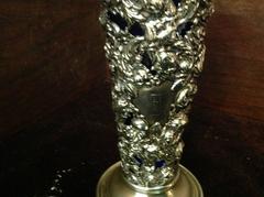 Sterling Silver Vase with Cobalt Insert