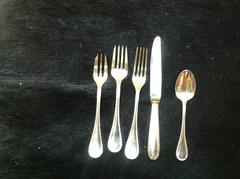 Maison Christofle Perles Five-Piece Lunch Service for 12