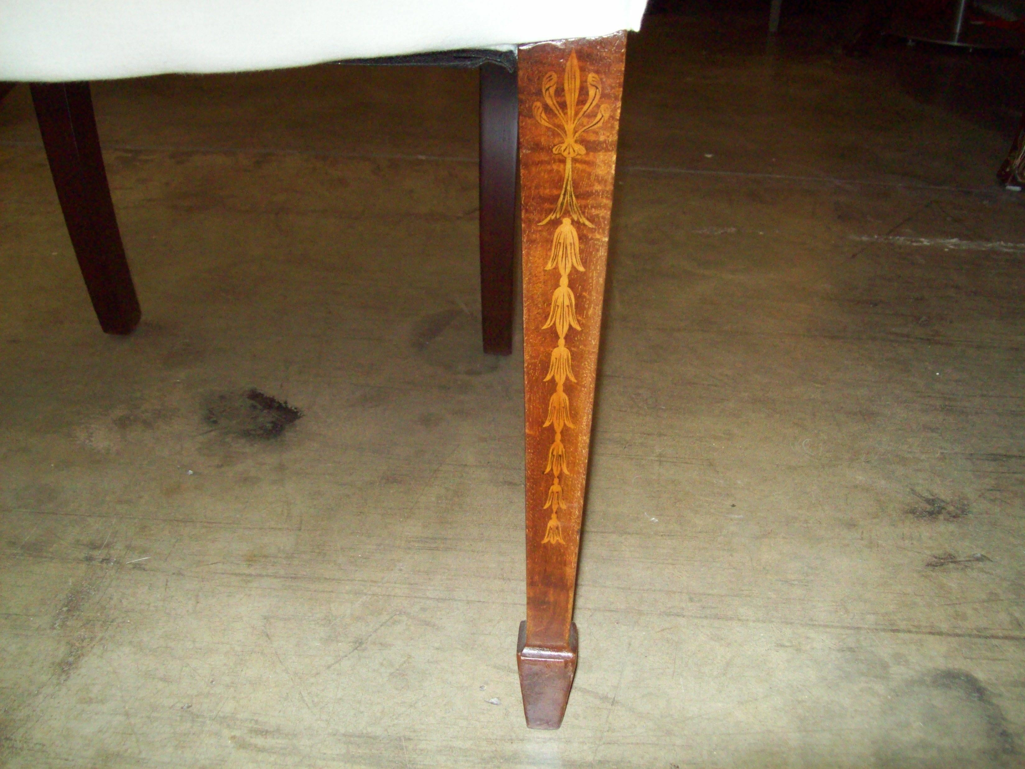 Inlay English Mahogany Side Chair For Sale