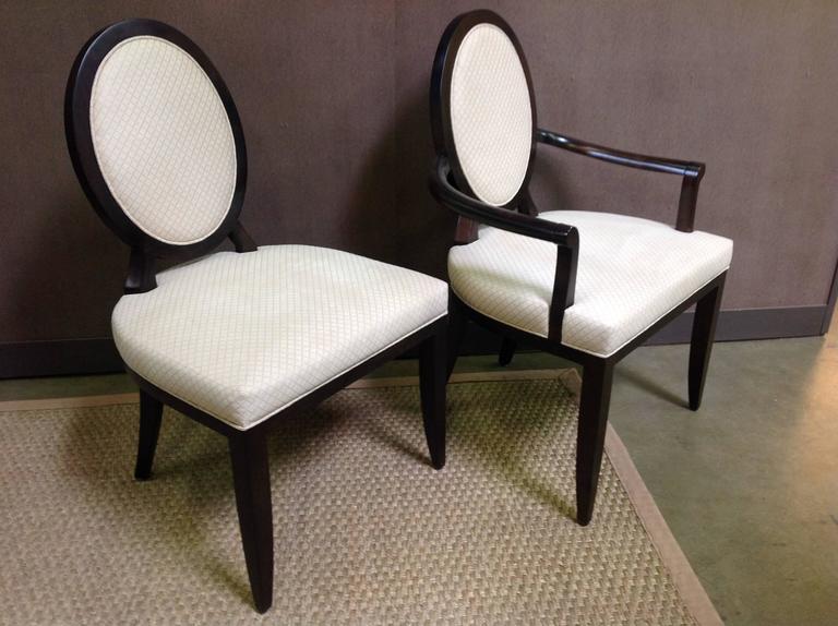 Set of Eight Barbara Barry for Baker Oval XBack Dining Chairs at 1stDibs