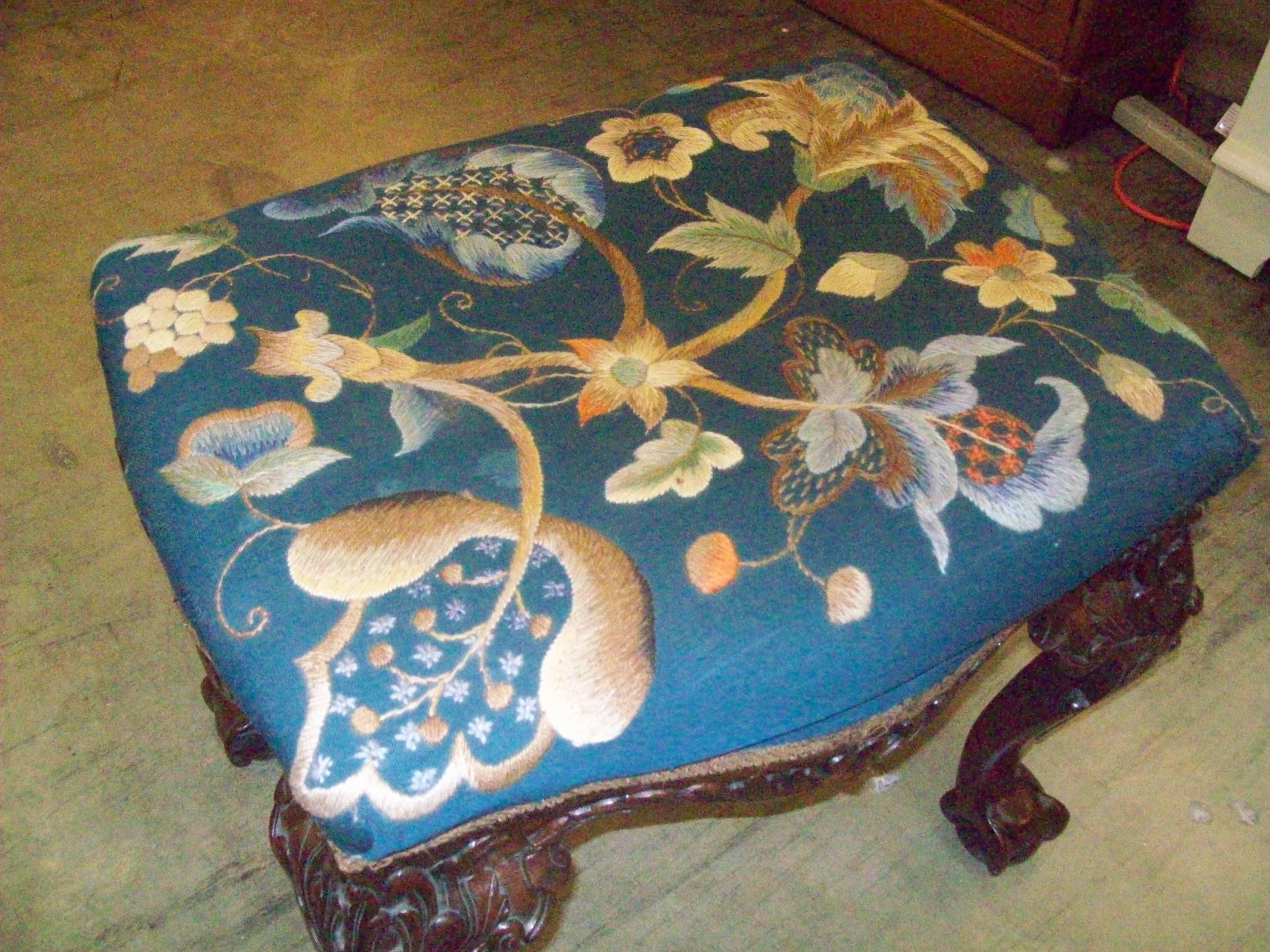 A fine large mahogany dressing stool in the 