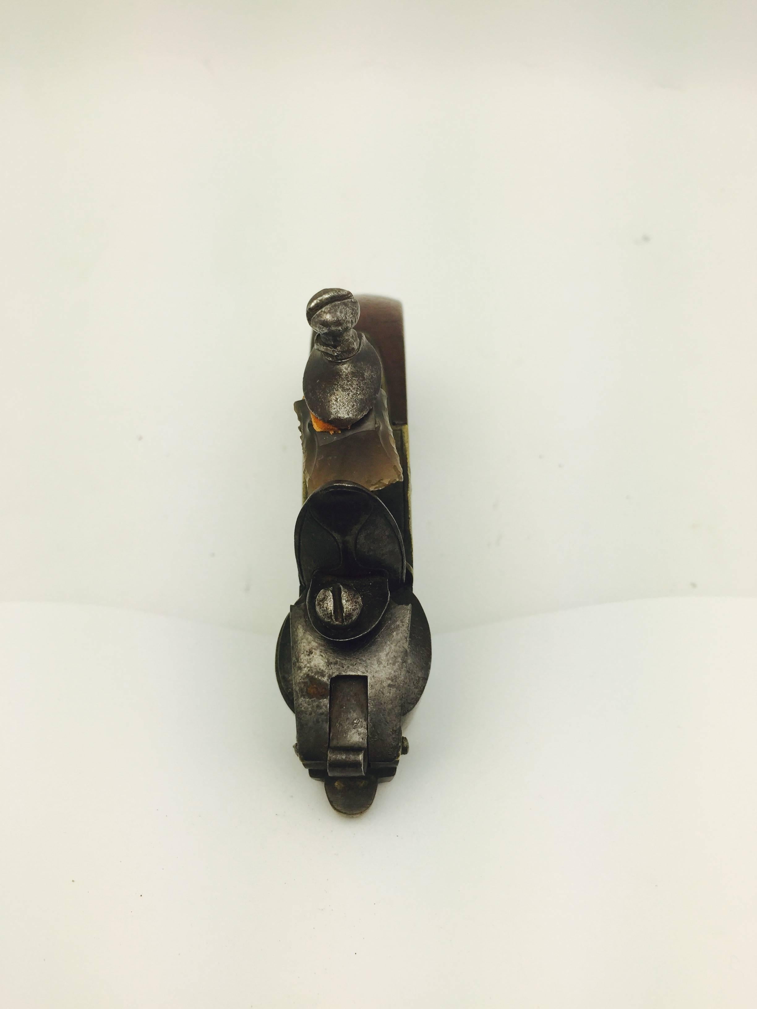 English 18th Century Pocket Flintlock Tinder Lighter For Sale