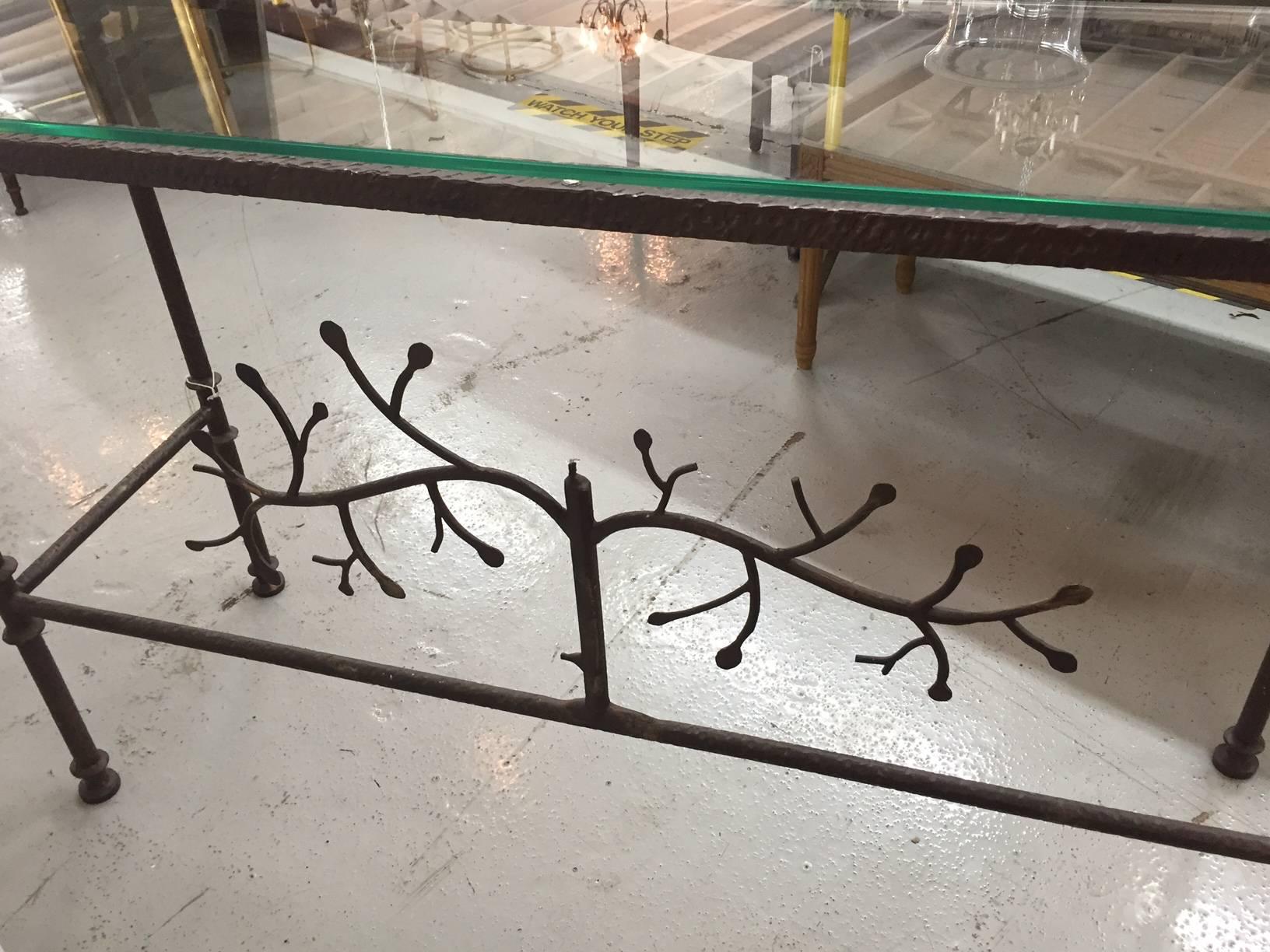 Forged Giacometti Style For Forge Console Table For Sale