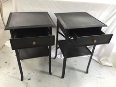 Pair of Industrial Metal End Tables from 7th Arrondissement in Paris