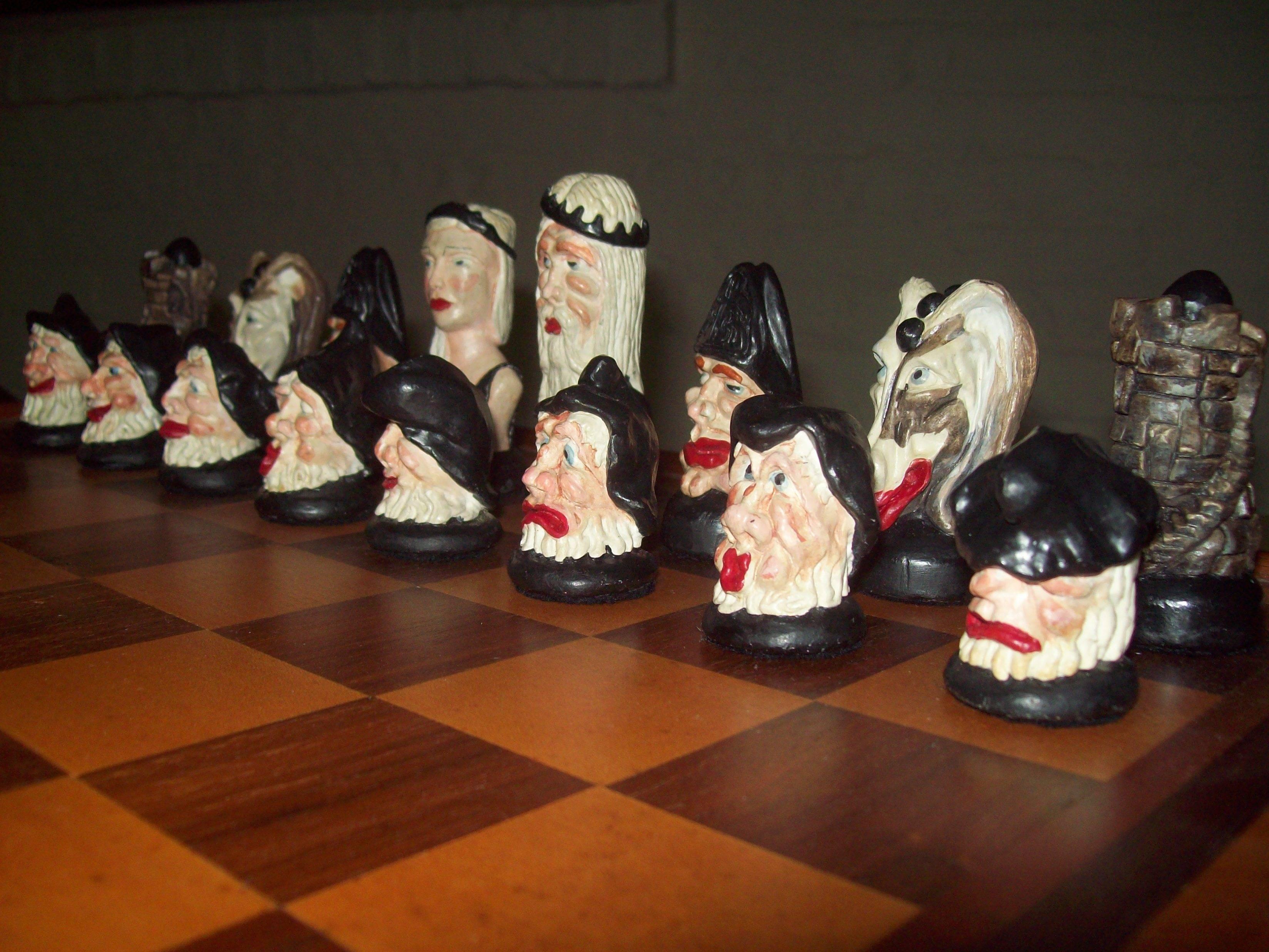 German Alabaster Chess Set For Sale