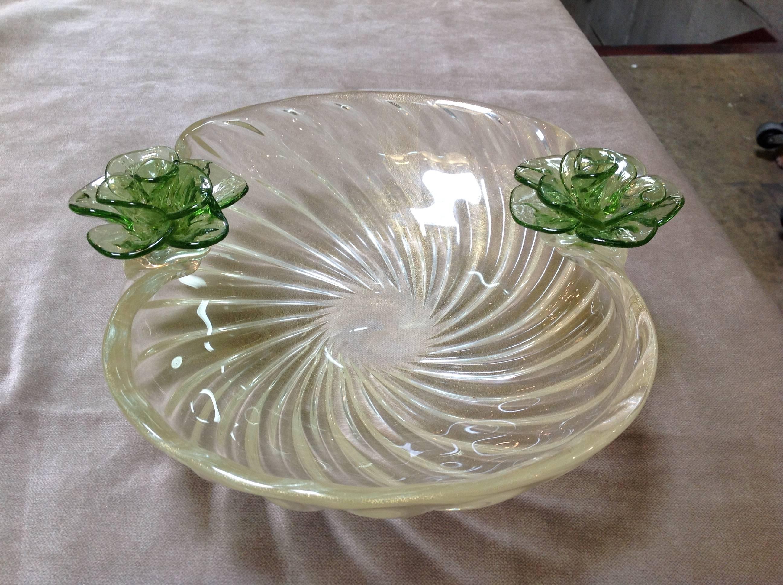 Murano Glass Bowl with Seven Pieces of Glass Fruit For Sale 1