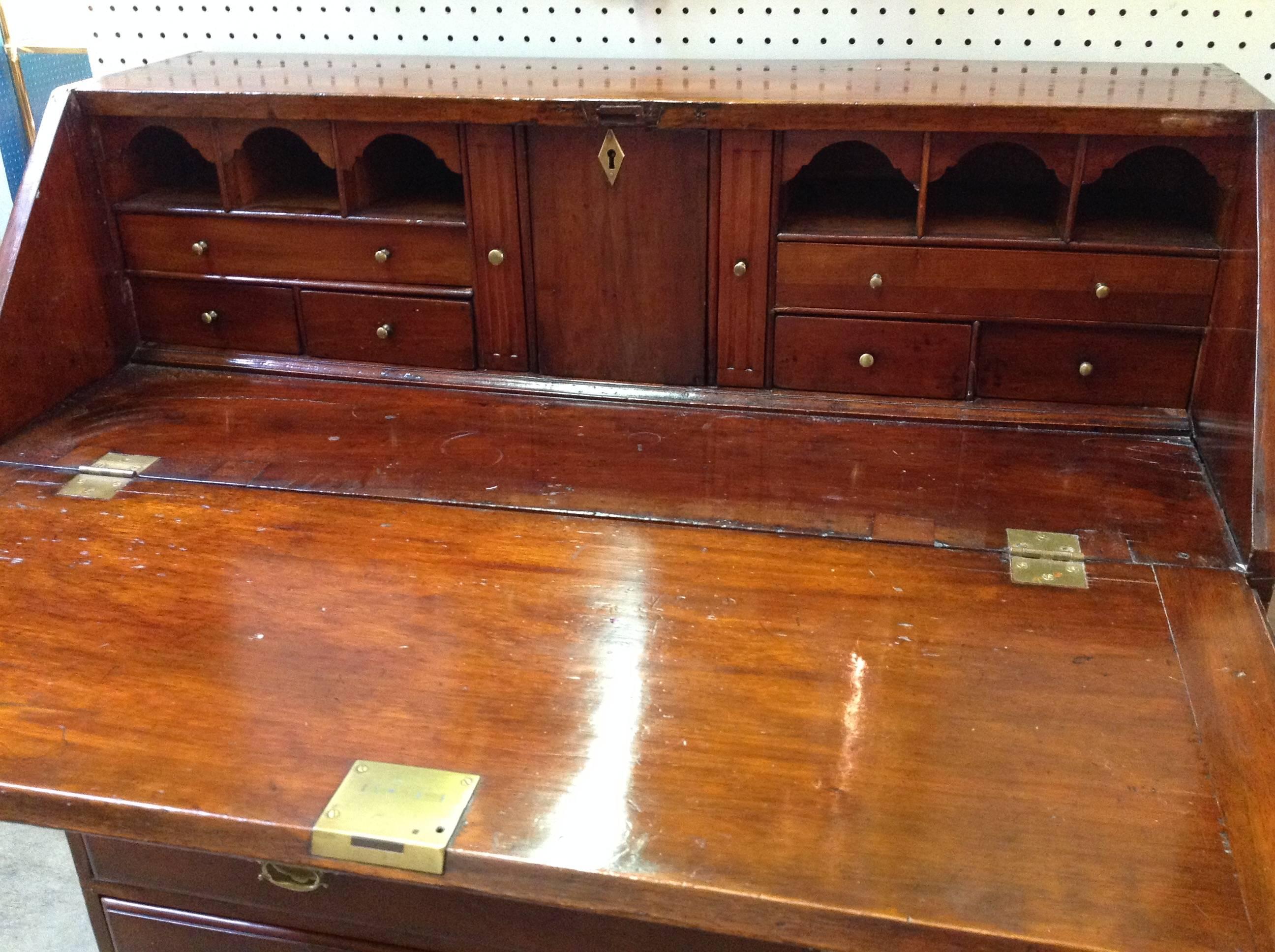 Late 18th Century Mahogany Secretary/Slat Front Desk 1