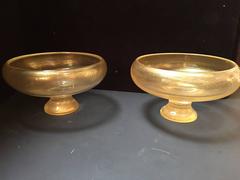 Pair of Mid-Century Gold Murano Bowls