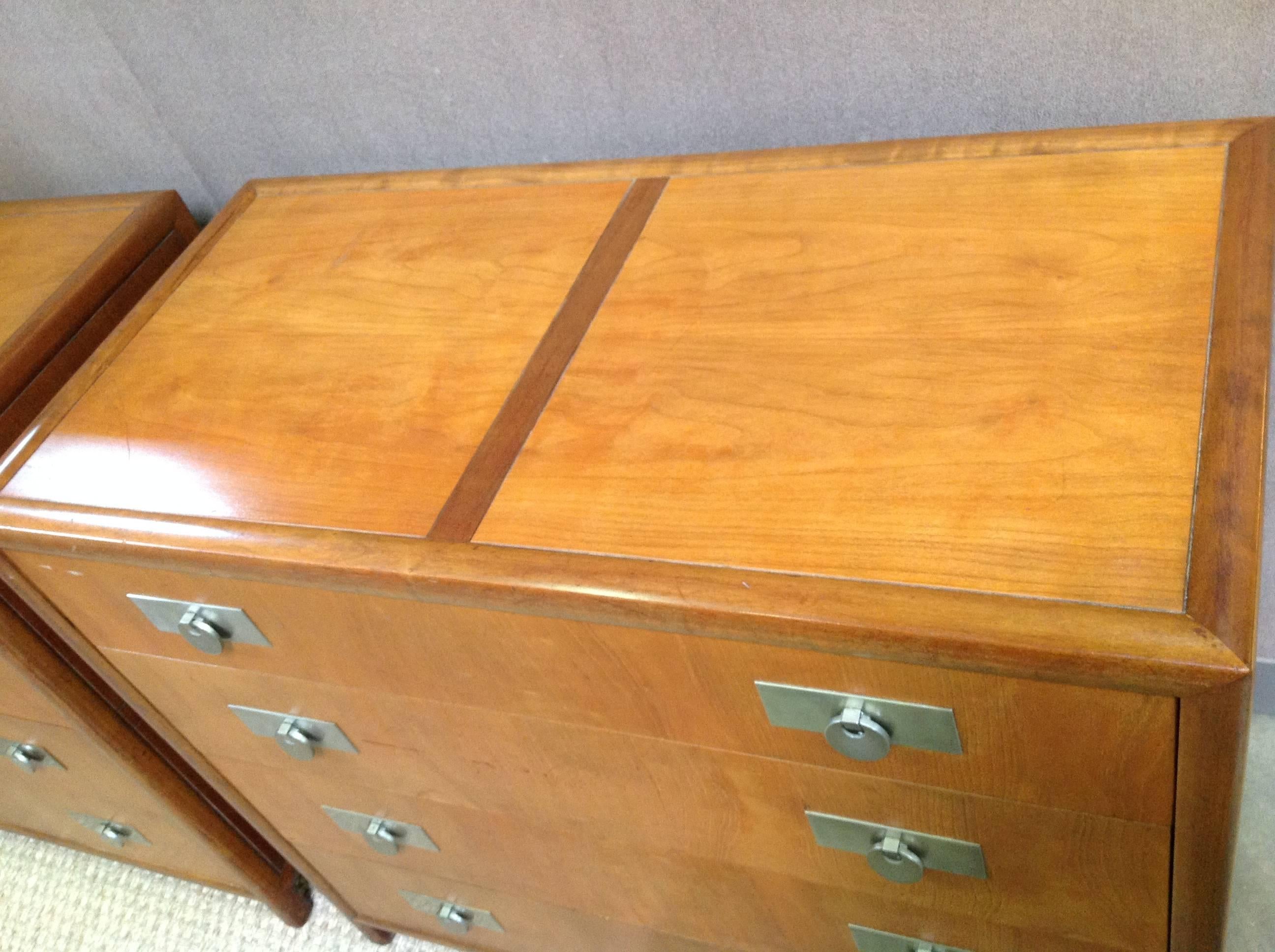 Hand-Crafted Pair of Mid-Century Modern Chests