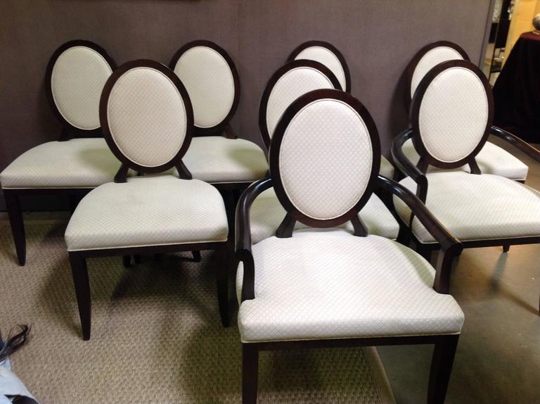 Set of Eight Barbara Barry for Baker Oval XBack Dining Chairs at 1stDibs
