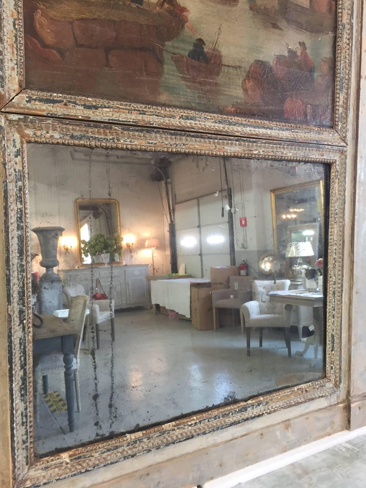 French Early 19th Century Trumeau Mirror from France