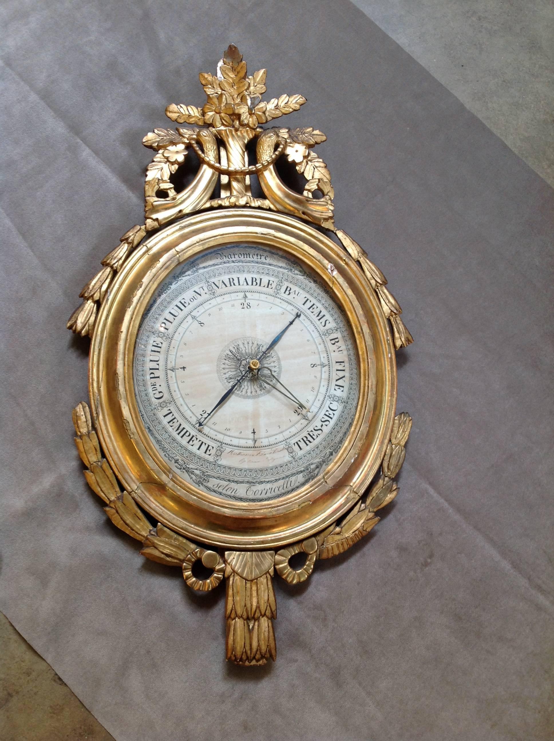 Louis XVI Barometer In Fair Condition For Sale In Chicago, IL