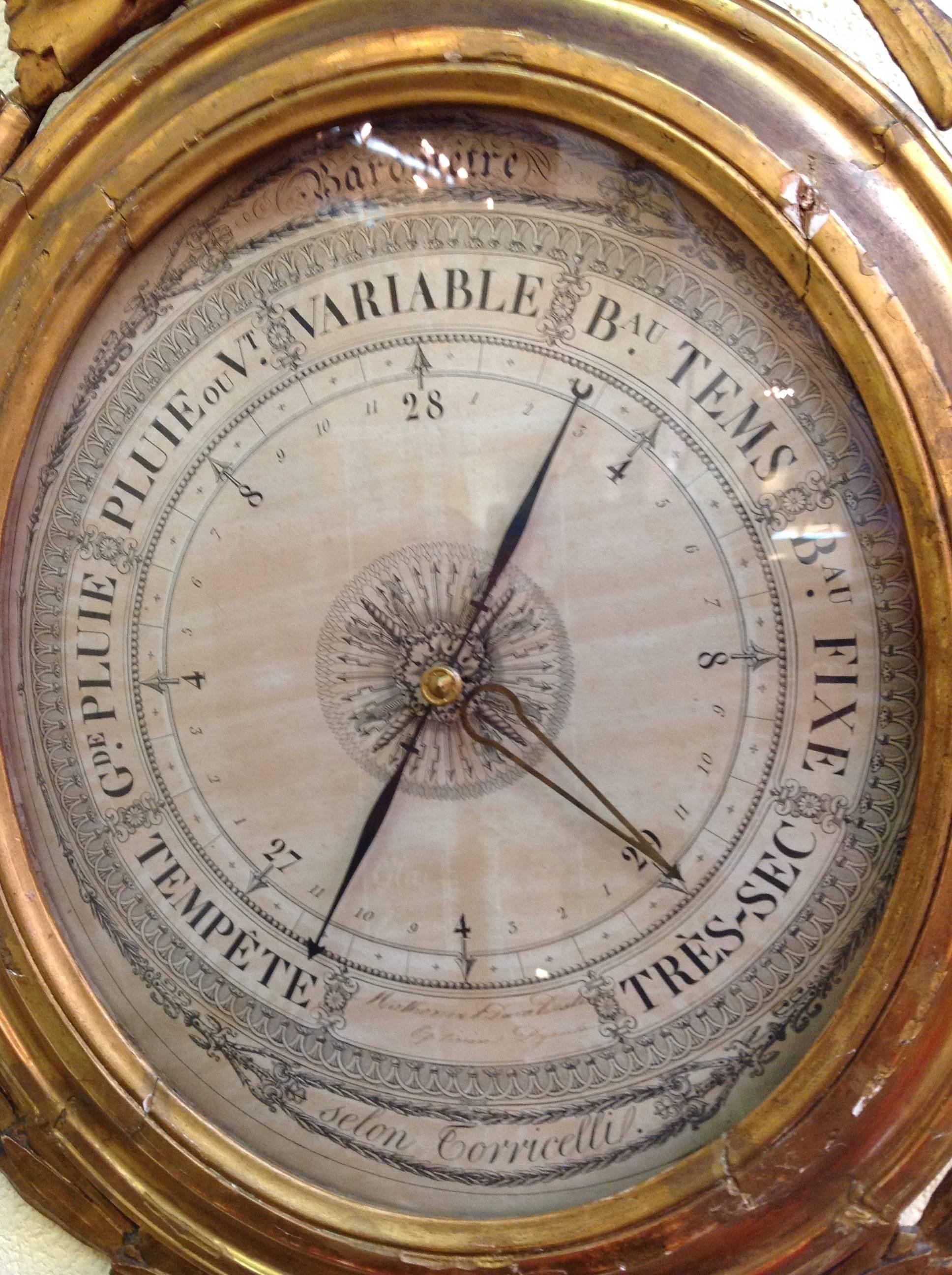 Glass Louis XVI Barometer For Sale