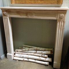 Antique Limestone Louis XVI Fireplace Mantle