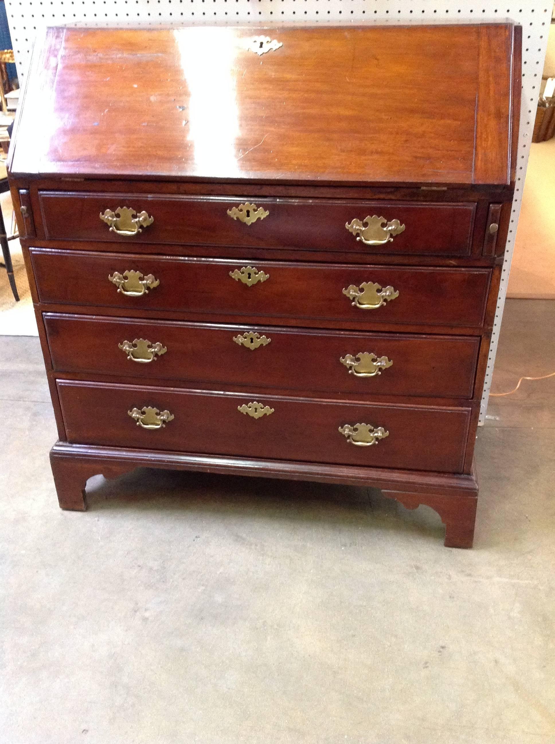 Federal Late 18th Century Mahogany Secretary/Slat Front Desk