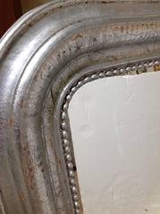 Antique Louis Philippe Silver Leaf Mirror from France