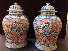 Pair of Mid-19th Century Chinese Temple Jars