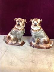Pair of Antique Scottish Earthenware Pugs