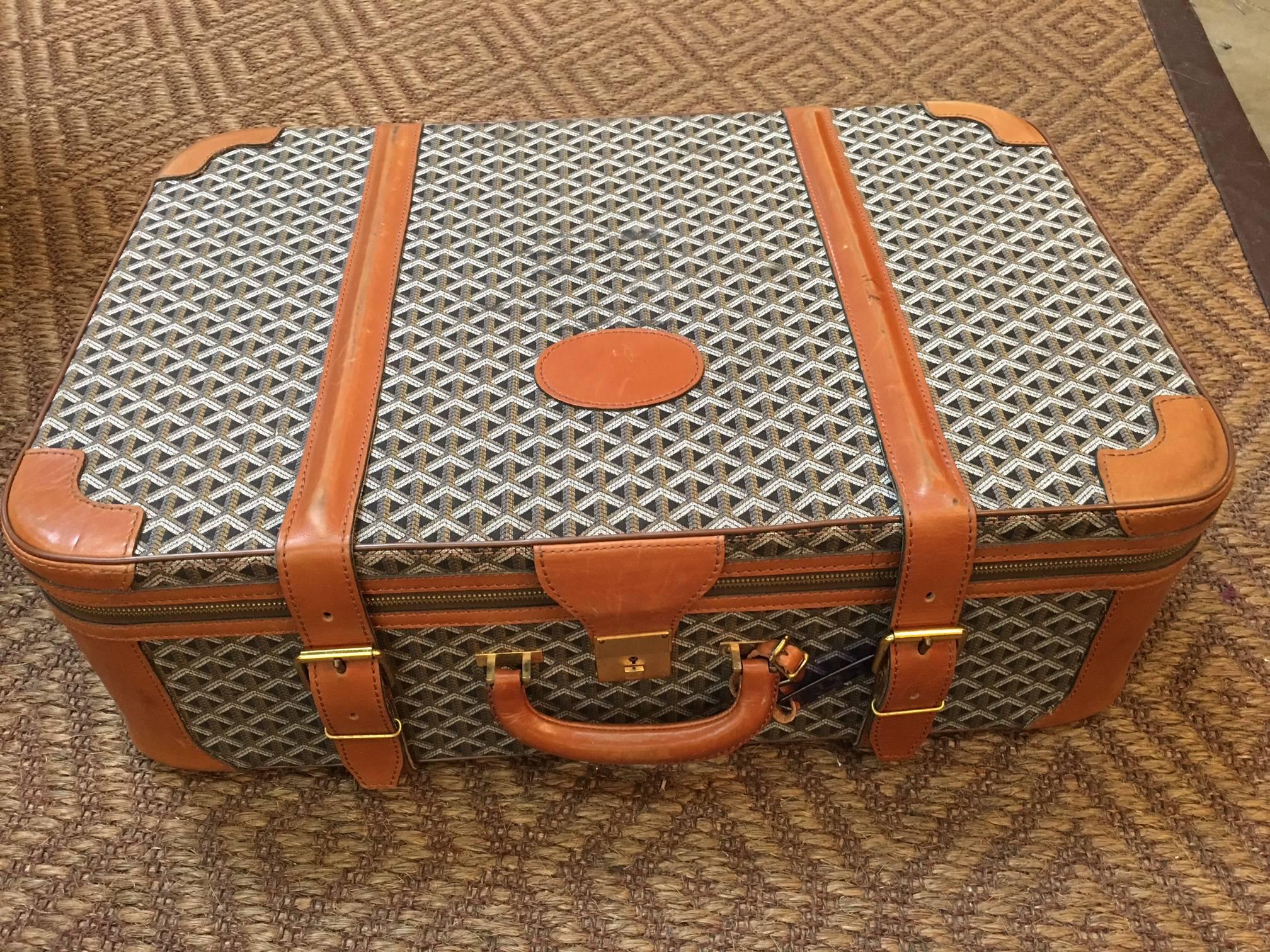 International Style Goyard Vintage Suitcase For Sale