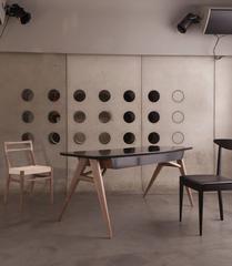 Luteca Roos Desk Handcrafted in Mexico Black Lacquered Walnut or Mahogany Wood