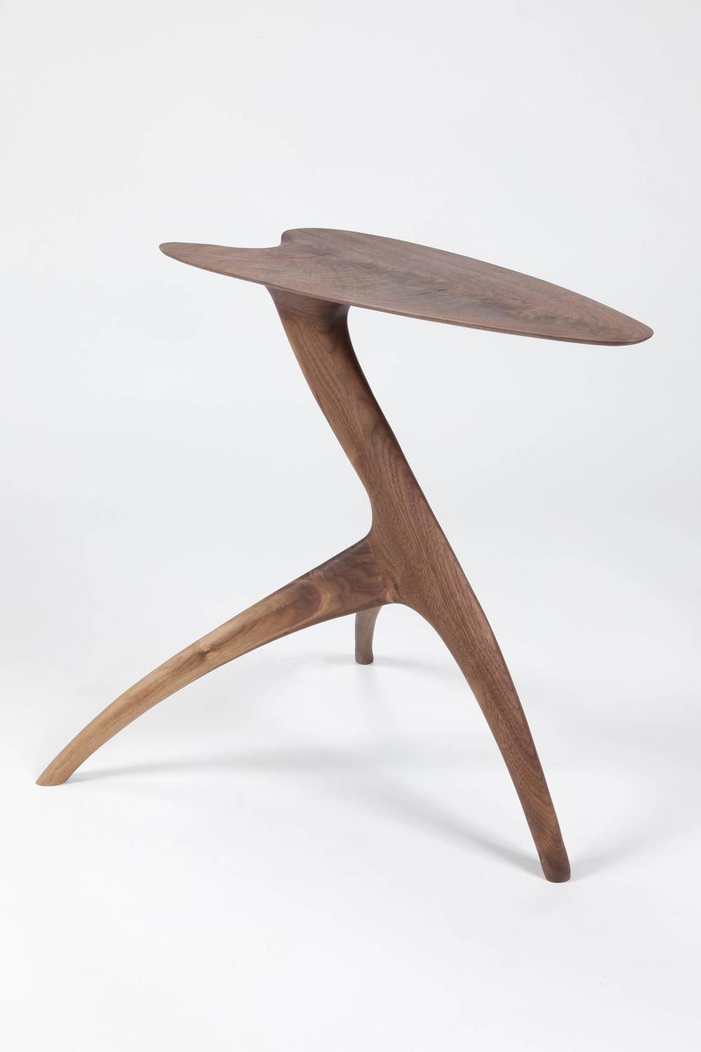 BRIAN FIREMAN | WALNUT WATERFALL SIDE TABLE | NATURAL FINISH main image 1