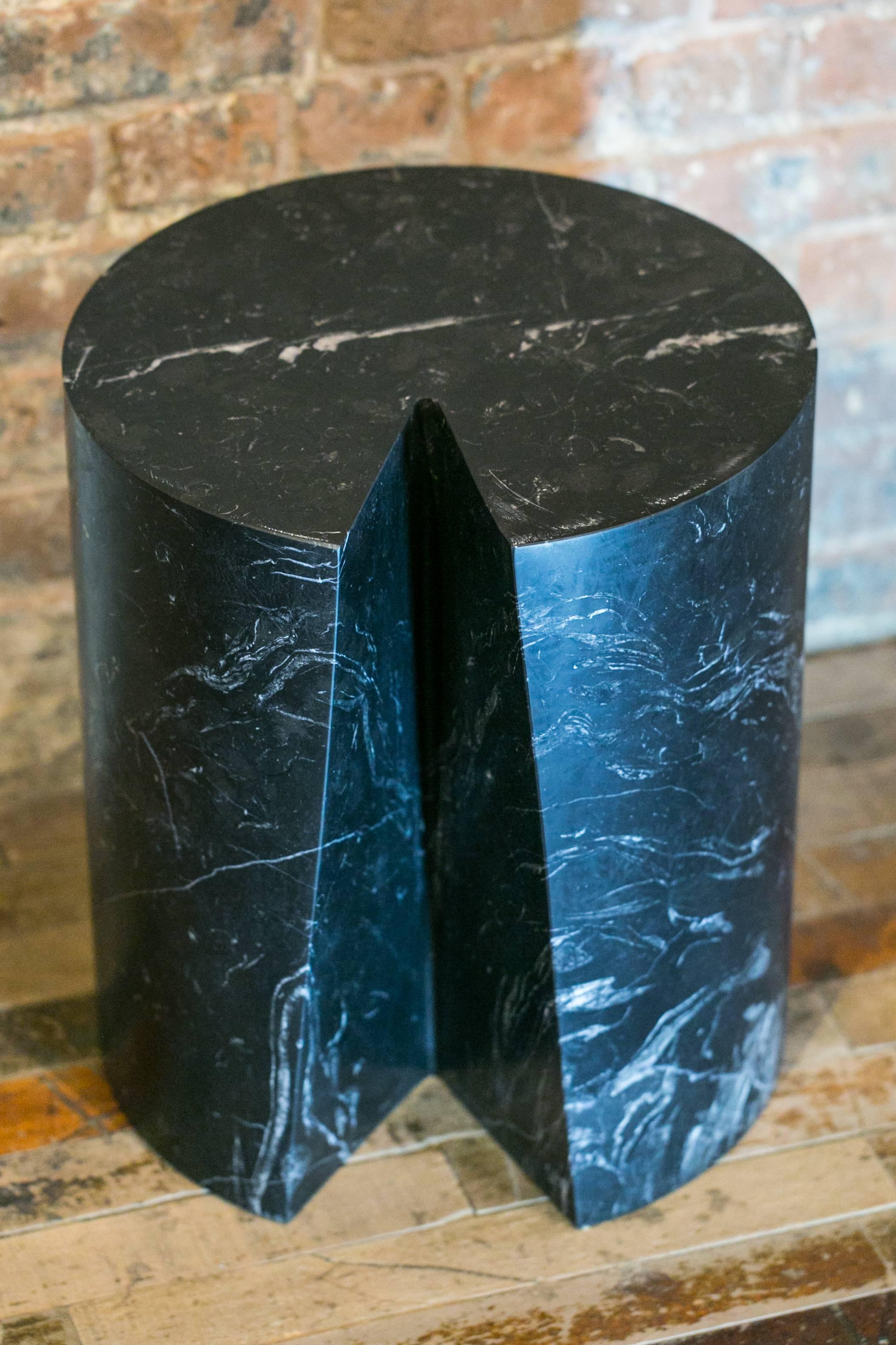 Contemporary Black Marble Bûche by Michel Amar For Sale