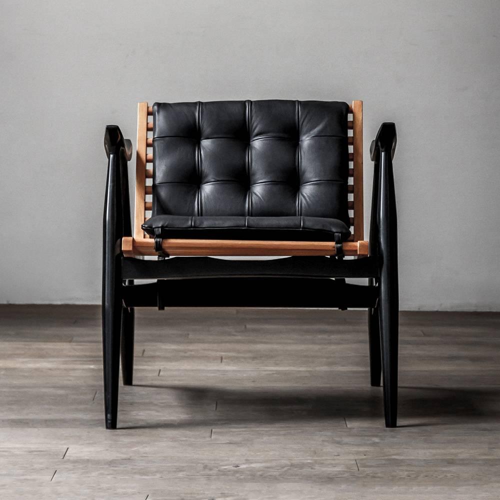 Mid-Century Modern Atra Chair by Luteca - Handcrafted in Wood and Leather 