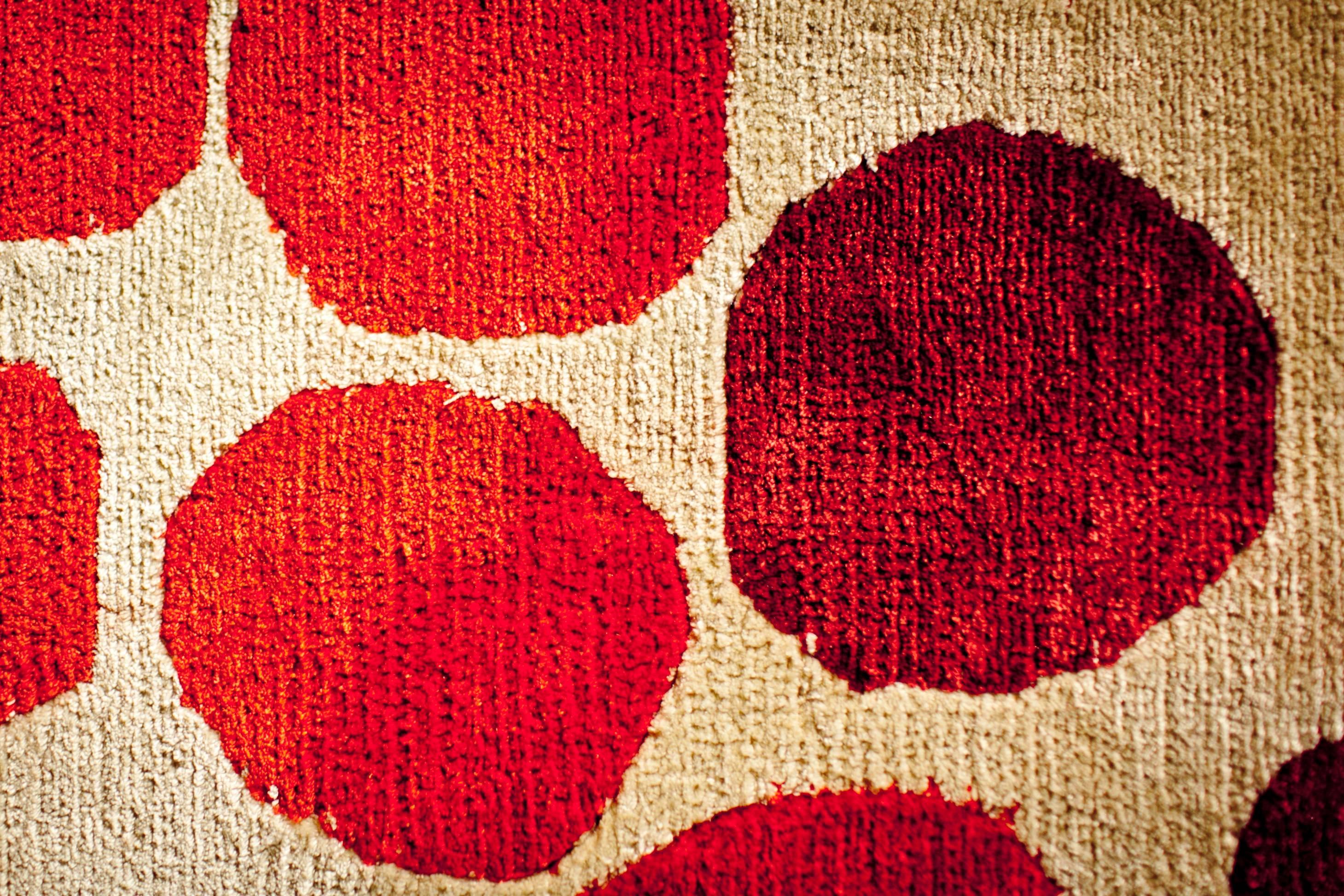 Modern Pure Silk Rugs of Sabine De Gunzburg 'Red Dots' For Sale