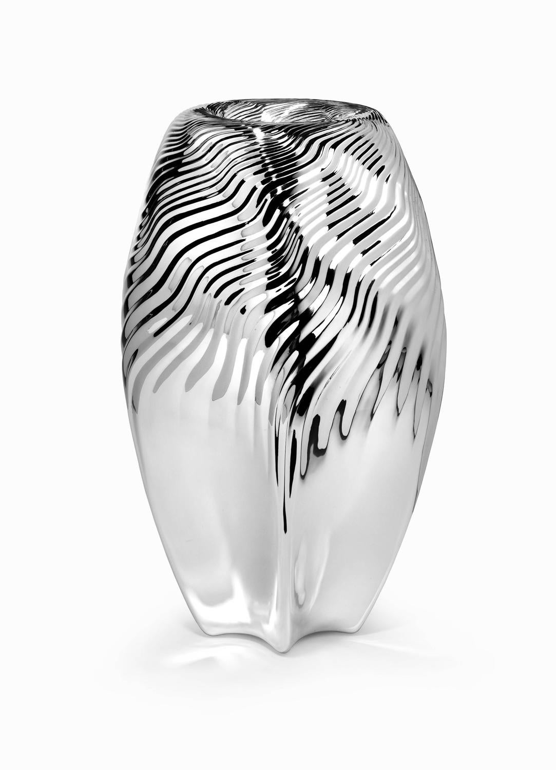 Zaha Hadid Sterling Silver Vase by Wiener Silber Manufactur For Sale at 1stdibs