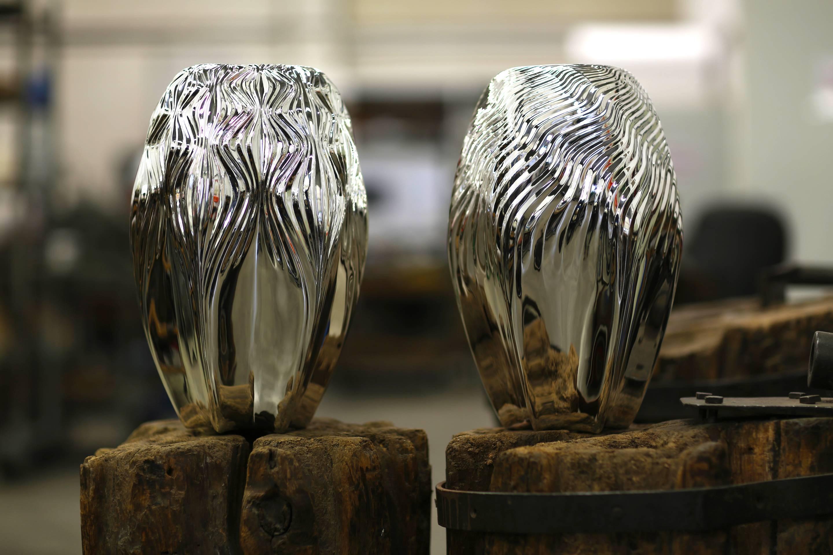 Modern Zaha Hadid Sterling Silver Vase by Wiener Silber Manufactur