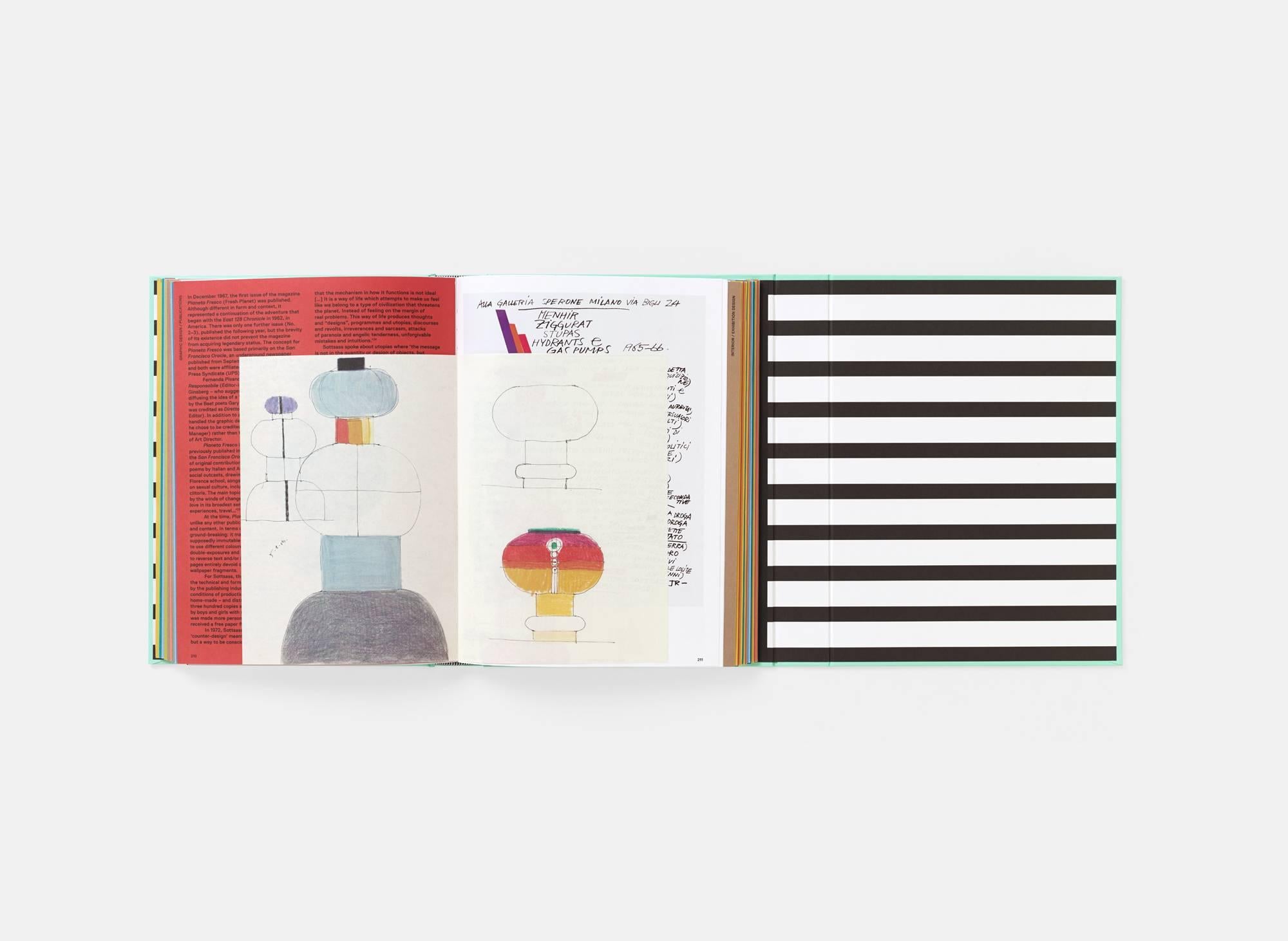 Richly illustrated with never-before-published biographical photographs from the Sottsass archives, the book includes a section showcasing the best of his countless drawings and sketches. 

Perhaps best known as the founder of the Memphis Group in
