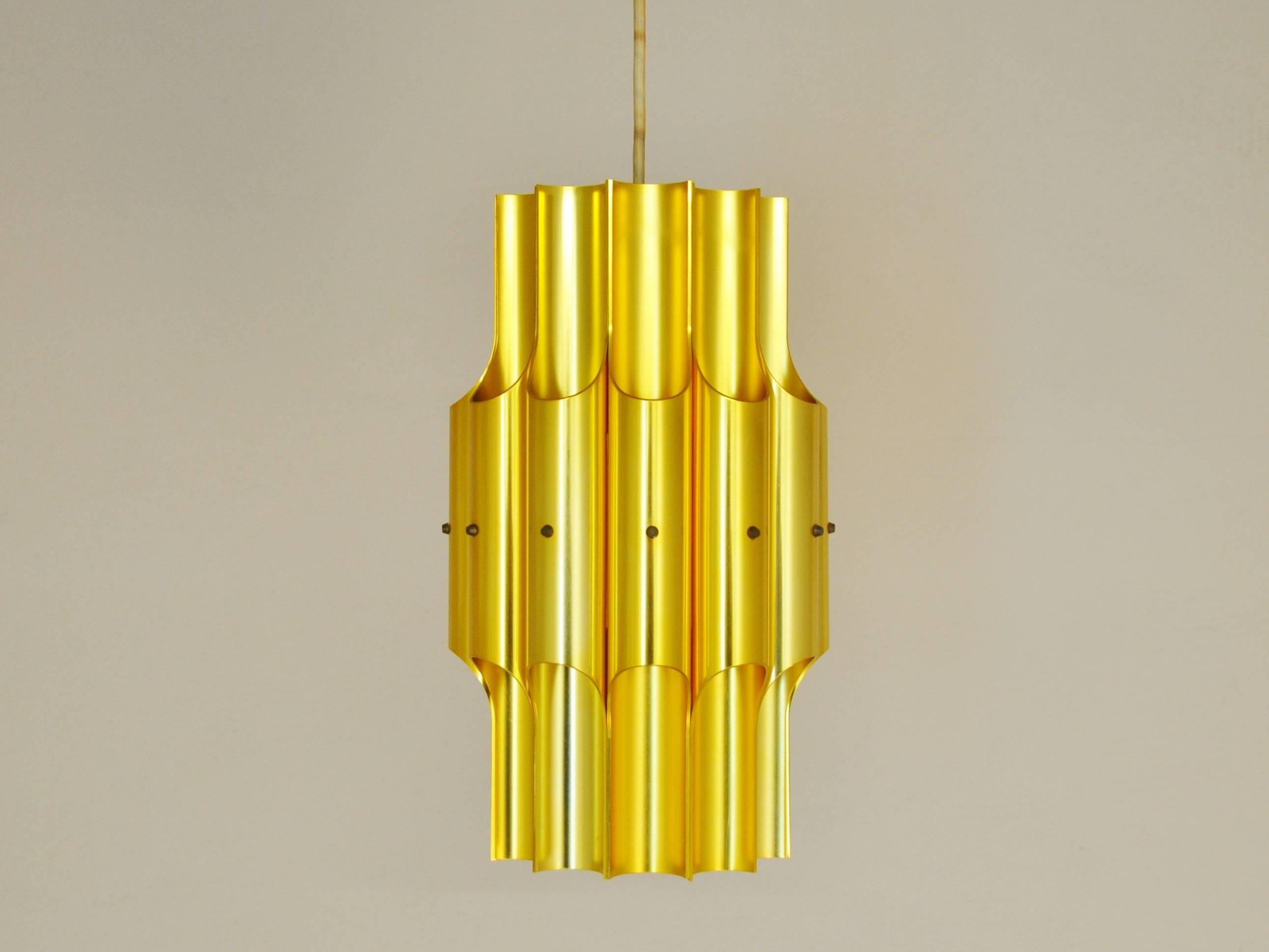 Amazing pendant by Bent Karlby for Lyfa. Pendant is labeled on the inside. This pendant is in a fantastic and working condition. Not much is known on this pendant, some call it the 'Pan' pendant and its place in history differs from 1960s-1970s. Not