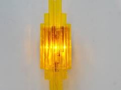 Set of Two Danish Design Wall Lamps in Yellow Acryllic