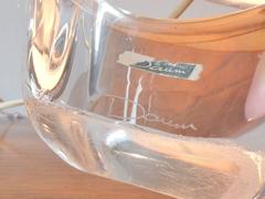 Sailboat Shaped Table Light by Daum, Signed and Labelled, France, 1950s
