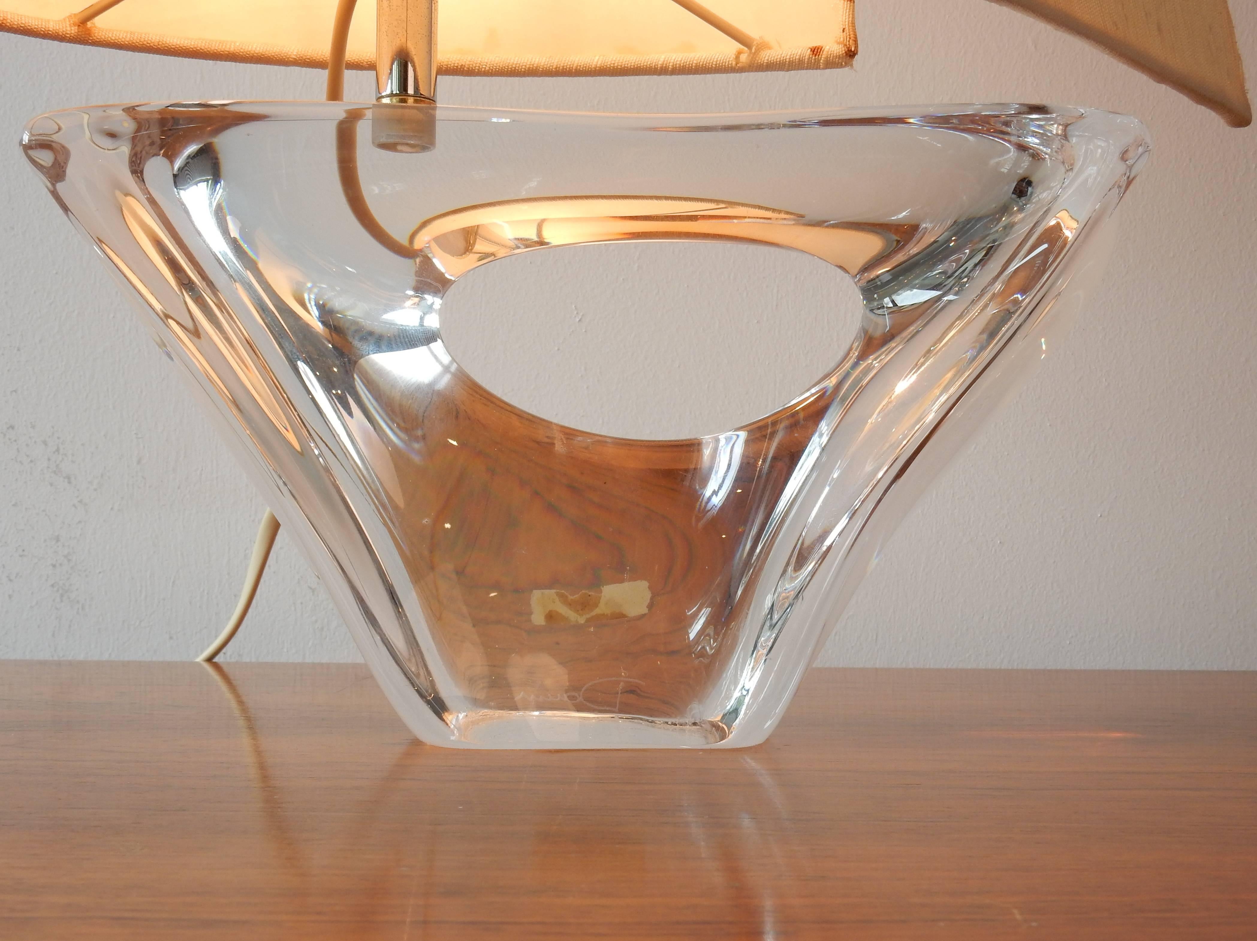 Sailboat Shaped Table Light by Daum, Signed and Labelled, France, 1950s In Good Condition In Steenwijk, NL