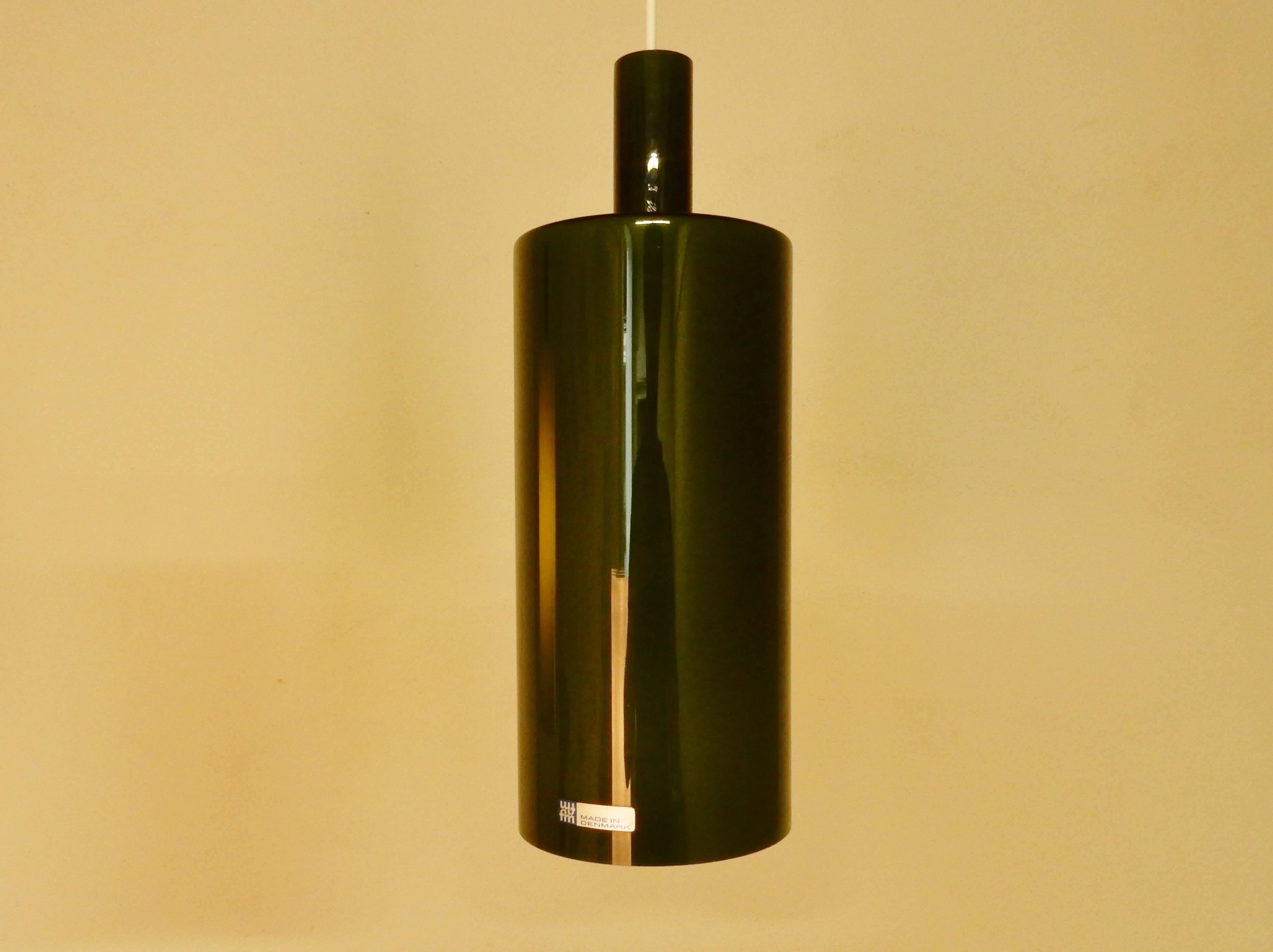 Pair of Green Glass 'Pisa' Pendants by Jo Hammerborg for Fog & Mørup, 1960s In Excellent Condition In Steenwijk, NL