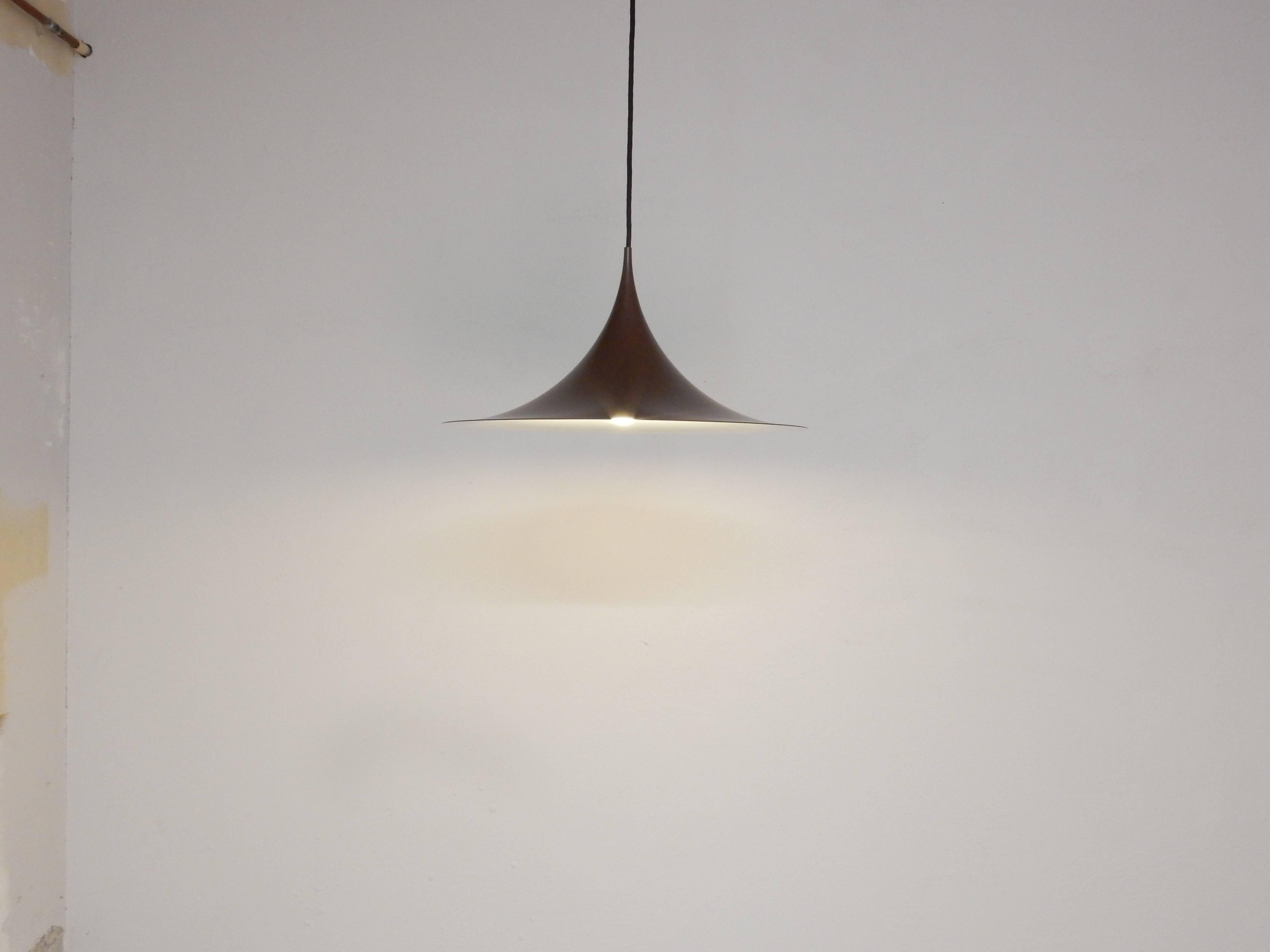 Mid-Century Modern 'Semi' Pendant Lamp or 'Witch Hat' by Fog and Mørup, Denmark, 1960s